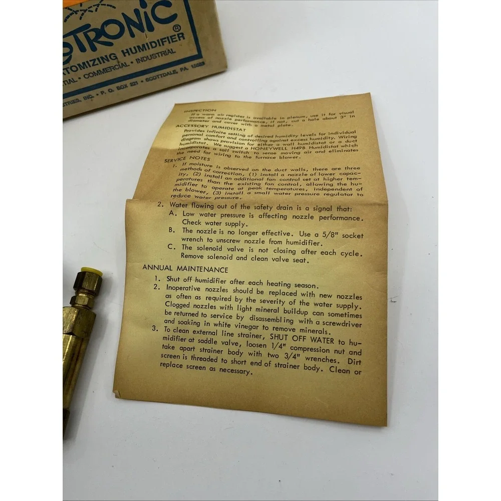 Lewbill Industries,  Mistronic Power Atomizing Humidifier Valve Parts 115 V